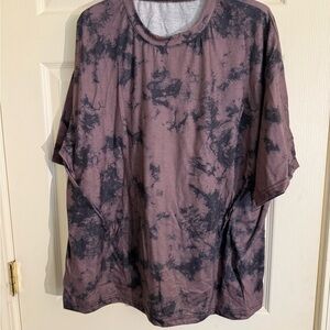 SHEIN Women's Black and Brown Tie-Dye Short Sleeve Tee